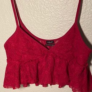 Red Lace Urban Outfitters Tank Top